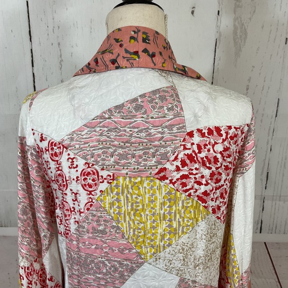 Floreat Anthropologie Kimono Robe Jacket M/L Patchwork Asian Inspired NO BELT - Picture 11 of 16